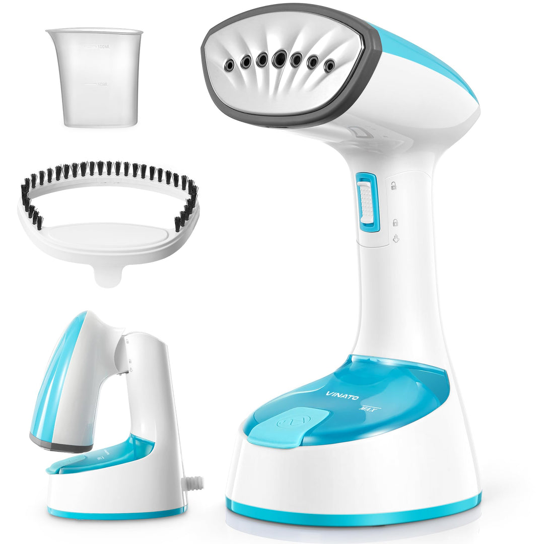 VINATO 1300W Steamer Dampfglätter, Reise Steamer Dampfglätter, 25s schnelles Aufheizen, Dampfbürste