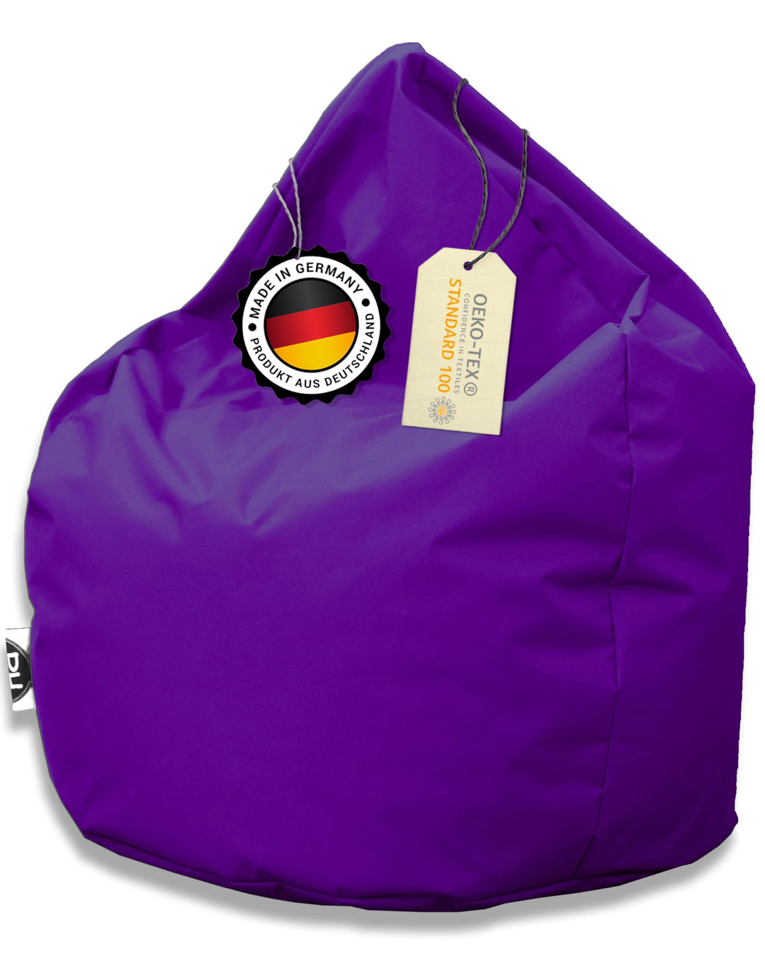 PATCH HOME Patchhome Sitzsack Tropfenform mit Reissverschluss Nachfüllbar - für In & Outdoor - mit S