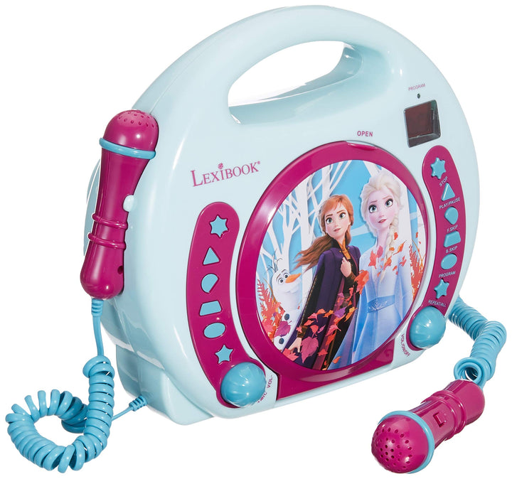Lexibook Disney’s Die Eiskönigin, Anna und Elsa CD-Player mit 2 Spielzeug-Mikrophonen, Kopfhöreransc