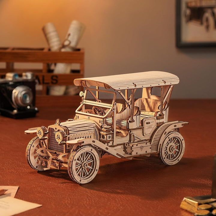 ROKR 3D Puzzle Holzpuzzle Modellbau Car Holzbausatz Holzmodelle Bausätze Erwachsene Oldtimer, Vintag