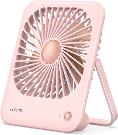 Funme Tischventilator Batterie USB Ventilator 3000 Akku Ultra Leise 20dB Klein Tragbarer Ventilator