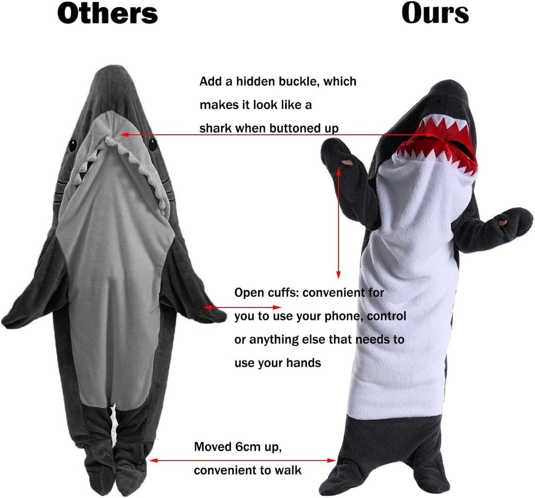 Shamdon Home Collection Hai Decke für Erwachsene Kind, Wearable Shark Blanket Deckenpullover für Dam