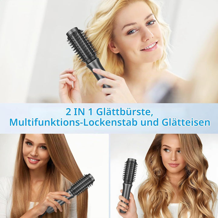 Kabellose Lockenstabbürste, Warmluftbürste Rundbürstenföhn, Thermobürste, Föhnbürste, Tragbare Reise