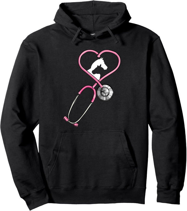 Tierärztin Stethoskop Herz mit Pferd für Damen Veterinäre Pullover Hoodie