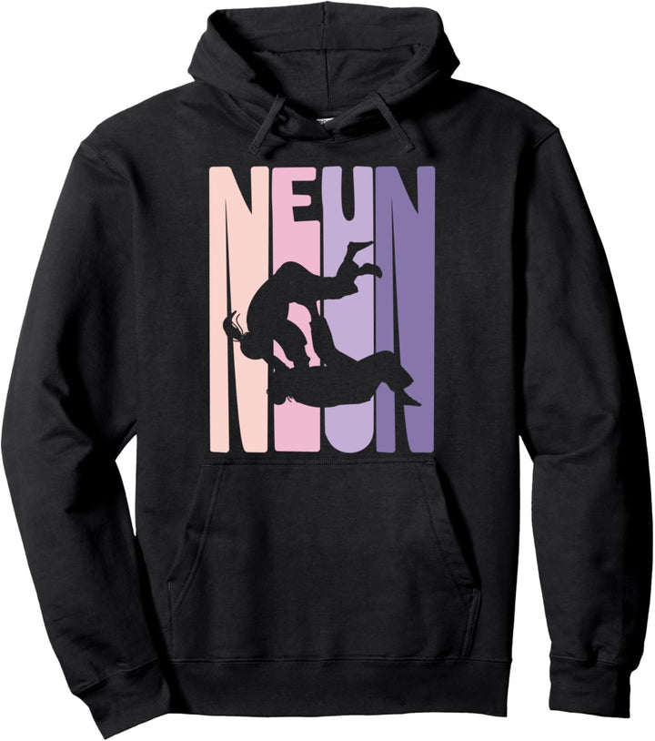 9. Geburtstag Geschenk Judo Retro Judoka Mädchen Pullover Hoodie