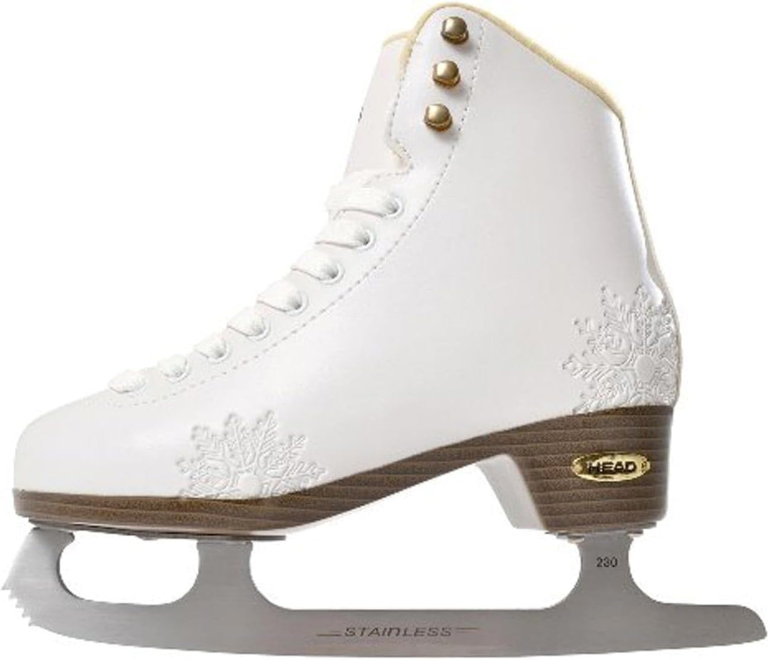 HEAD Eiskunstlauf Schlittschuhe Amber I Damen Schlittschuhe mit Edelstahlkufe I Schneeflocken-Design