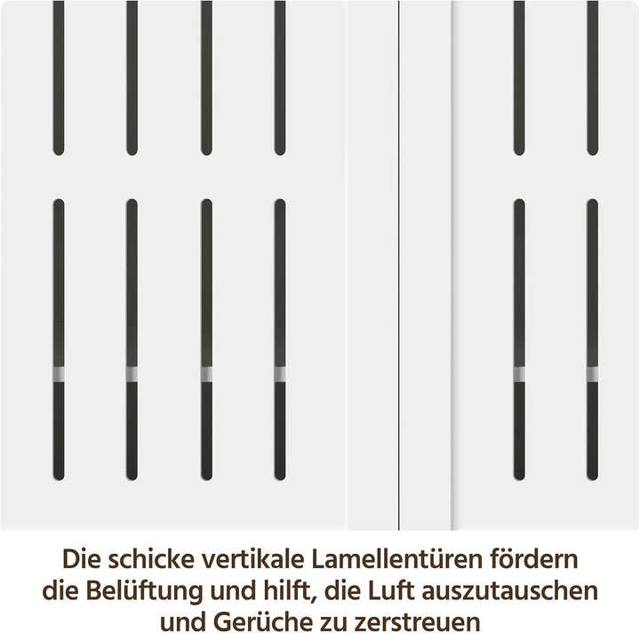 Yaheetech Schuschrank Schuhregal mit 1 Schublade und 2 Türen Schuhablage Verstellbare Einlegeböden S