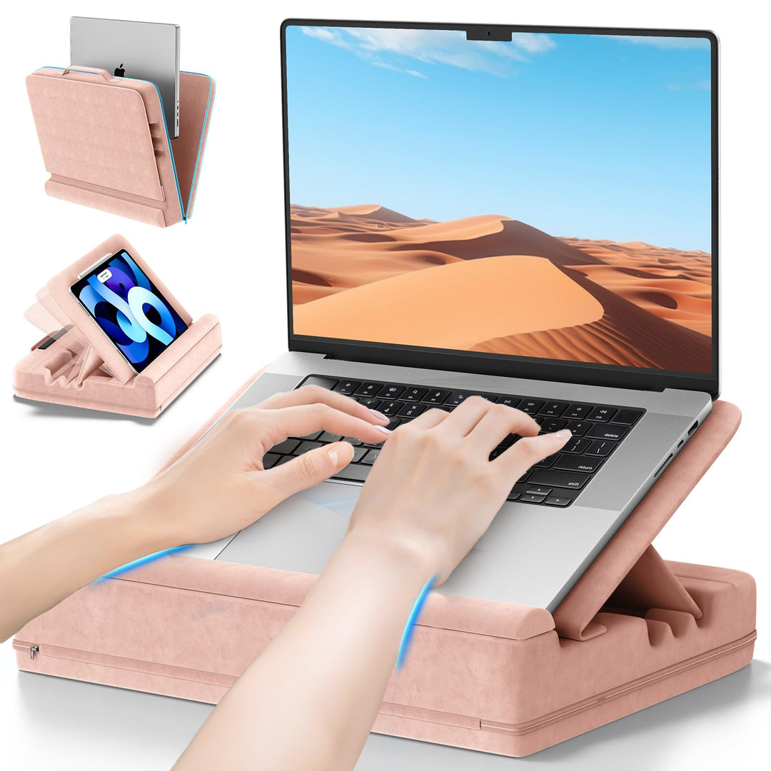 Laptop Kissen für Knietablett, Tablett Kissen Ständer, Laptoptisch Schoss fürs Bett/Sofa, Verstellba