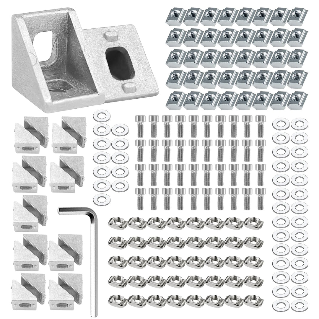 20 Stück Aluprofil 20x20,Winkelverbinder,Aluprofil,Aluwinkel Befestigungsmaterial für Befestigung vo
