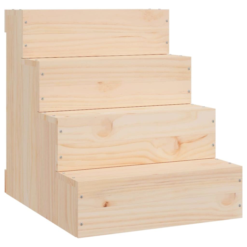 vidaXL Haustiertreppe, Hundetreppe mit Holzrahmen, Katzentreppe mit 3 Stufen, Aufstiegshilfe Treppe