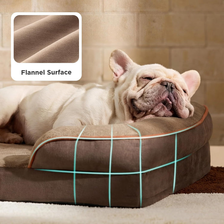 Bedsure orthopädisches Hundebett Ergonomisches Hundesofa - 71x58 cm Hundecouch mit eierförmiger Kist