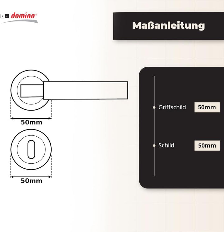 domino Türgriff HERA-R M7/M9 BB-Buntbart Drückergarnitur für Zimmertüren Türdrücker-Set Rosetten-Gar