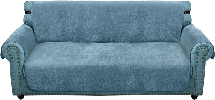 Granbest Super Thick Samt Sofabezug 3 Sitzer Anti-Rutsch Durable Couchbezug mit Elastischem Riemen 4