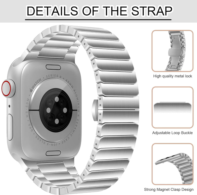 KSKSPE Armband für Apple Watch 49mm 45mm 44mm 42mm 41mm 40mm 38mm,Edelstahl Classic Upgrade Ersatzar