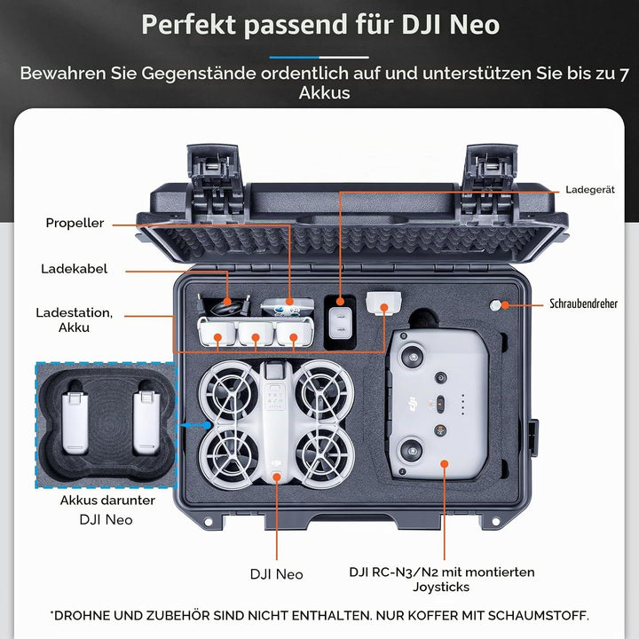 Lykus Titan N110 Wasserdicht Tasche/Koffer/Case für DJI Neo Combo, RC-N3/DJI RC 2, Unterstützung 7 A
