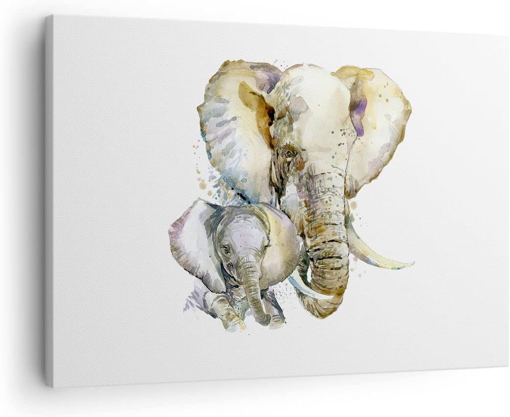Bilder auf Leinwand Elefanten tier safari afrika Leinwandbild 70x50cm Wandbilder Dekoration Wohnzimm