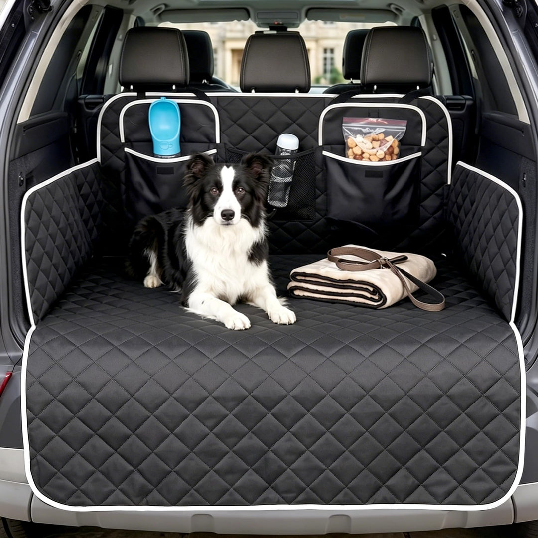 Kofferraumschutz Hund mit Seiten und Ladeschwellenschutz, 180x103cm | Wasserabweisend und Kratzfest,