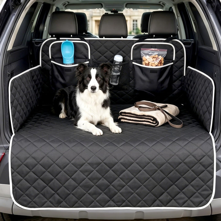 Kofferraumschutz Hund mit Seiten und Ladeschwellenschutz, 180x103cm | Wasserabweisend und Kratzfest,