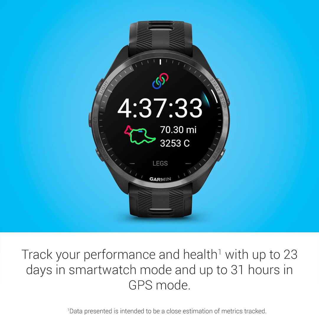 Garmin Forerunner® 965 Running Smartwatch, buntes AMOLED-Display, Trainingsmetriken und Wiederherste