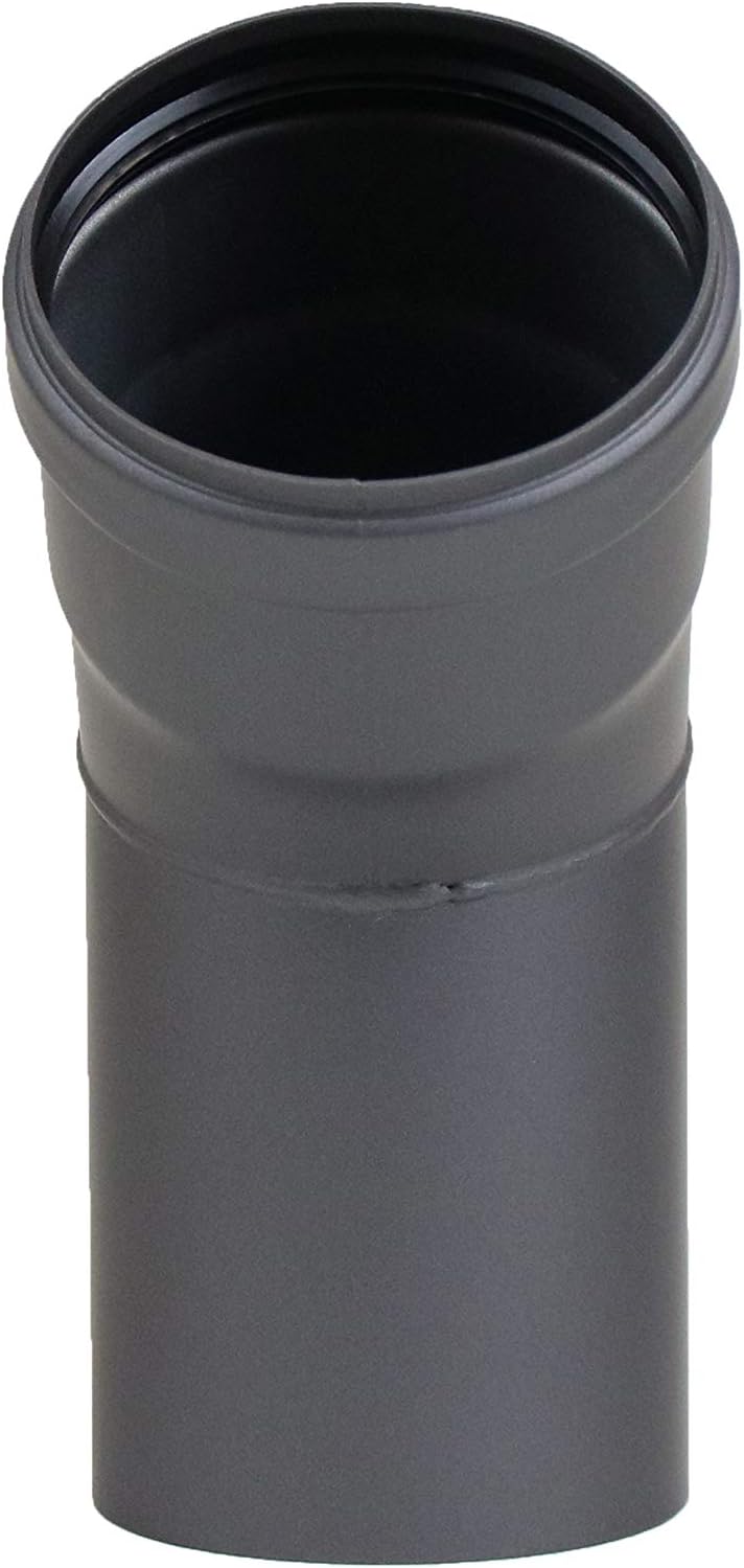 LANZZAS Pelletrohr Bogen 45° - Durchmesser 80 mm - Farbe: gussgrau - inklusive Silikon-Dichtring | P