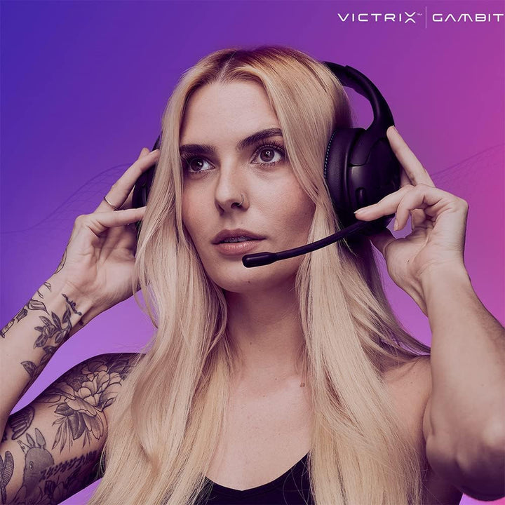 Victrix Gambit Schwarz drahtlos and verkabelt Gaming Kopfhörer mit Mic - PlayStation PS4, PS5 - Espo