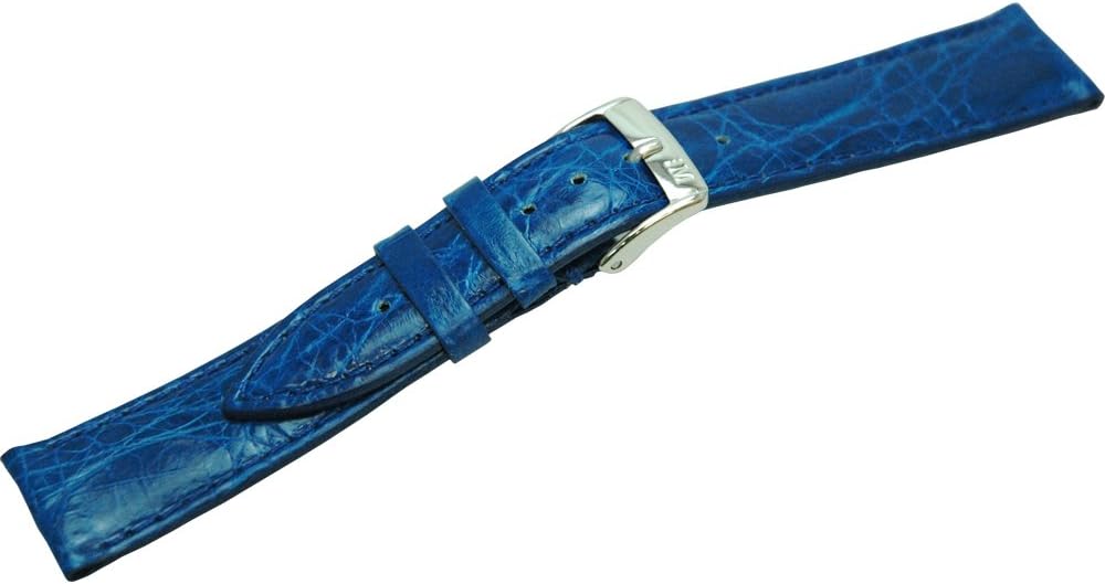 Morellato 20 mm Uhrenarmband in Blau aus Krokoleder mit Edelstahl Dornschliesse A01X2197052065CR20