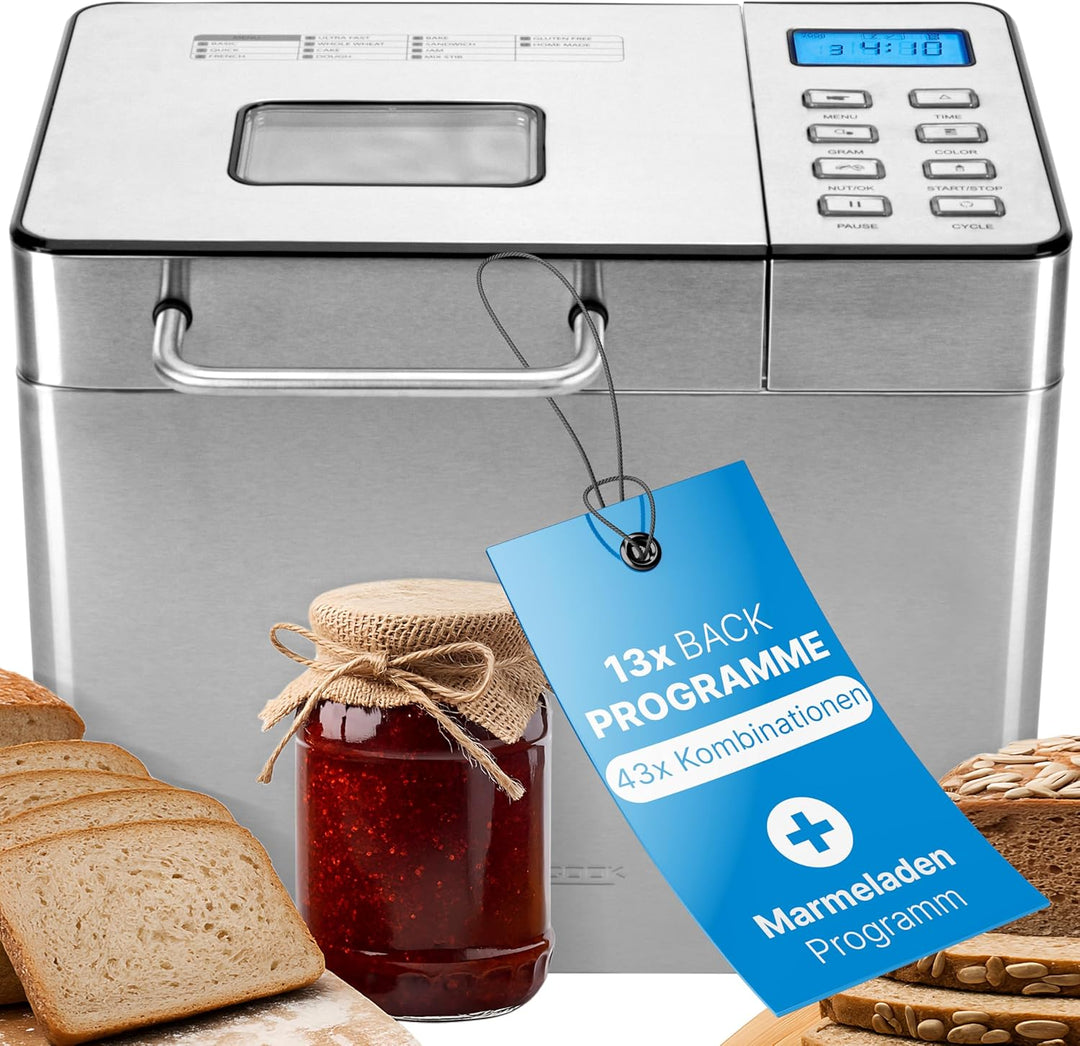ProfiCook® Brotbackautomat mit Timer | morgens mit warmem Brot aufwachen | Krustenbräunung einstellb