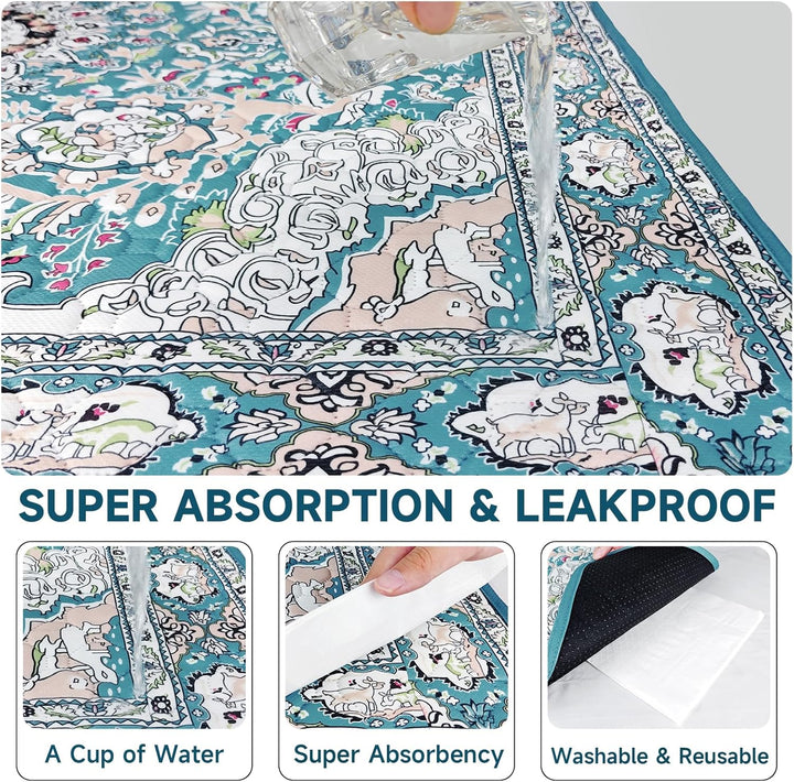 Washable Pee Pads for Dogs 2 Pack, 92 x 92cm Waterproof Non-Slip Reusable Puppy Pad with Fast Absorb