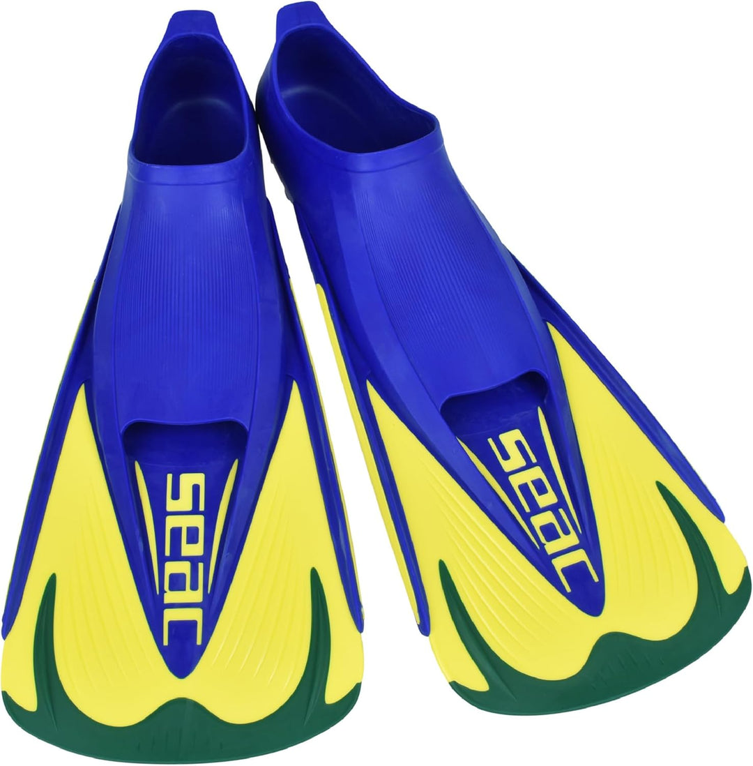 SEAC Team, kurze Flossen zum Schwimmen und Schnorcheln für Erwachsene und Kinder 46-47 Grün/Gelb, 46