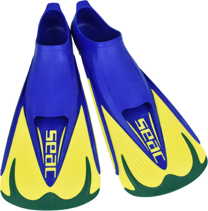 SEAC Team, kurze Flossen zum Schwimmen und Schnorcheln für Erwachsene und Kinder 46-47 Grün/Gelb, 46