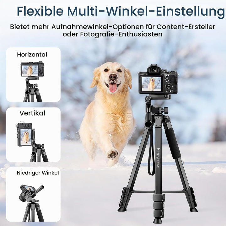 Nineigh Kamera Stativ,Tragbares Handy Stativ für Smartphone iPad mit 45-211cm Höhe, Leichtes Camera
