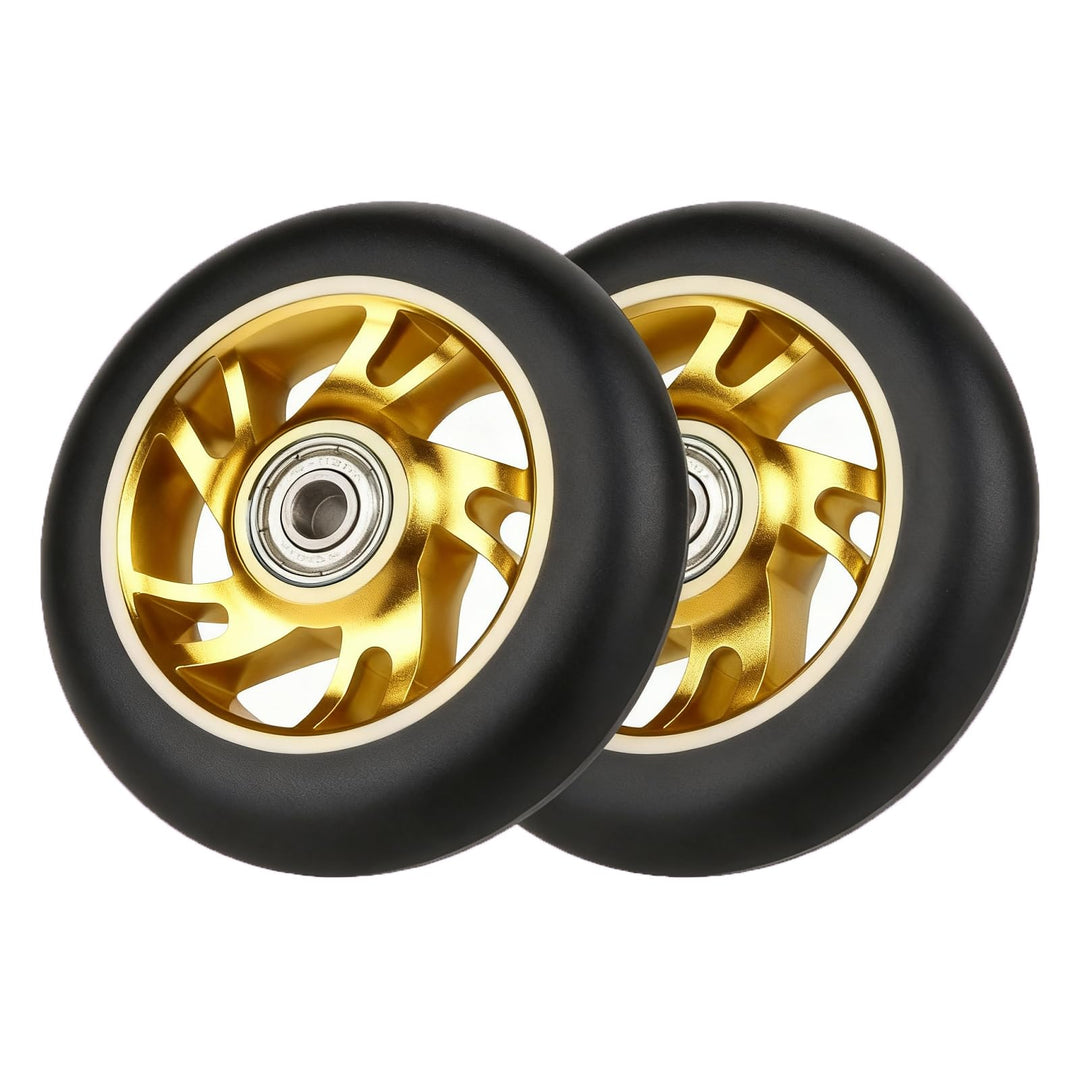 2 Stück Pro Stunt Scooter Rollen 100mm, Stunt Scooter Räder with ABEC-9 Bearings, Thickened PVC Repl