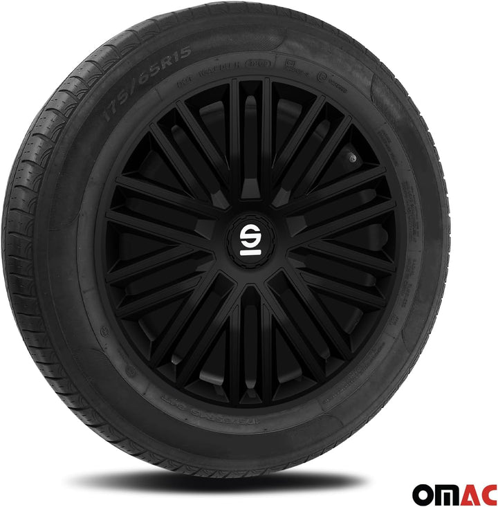 Sparco Radzierblenden Bergamo - 15-Zoll - Schwarz - Satz mit 4 Stück