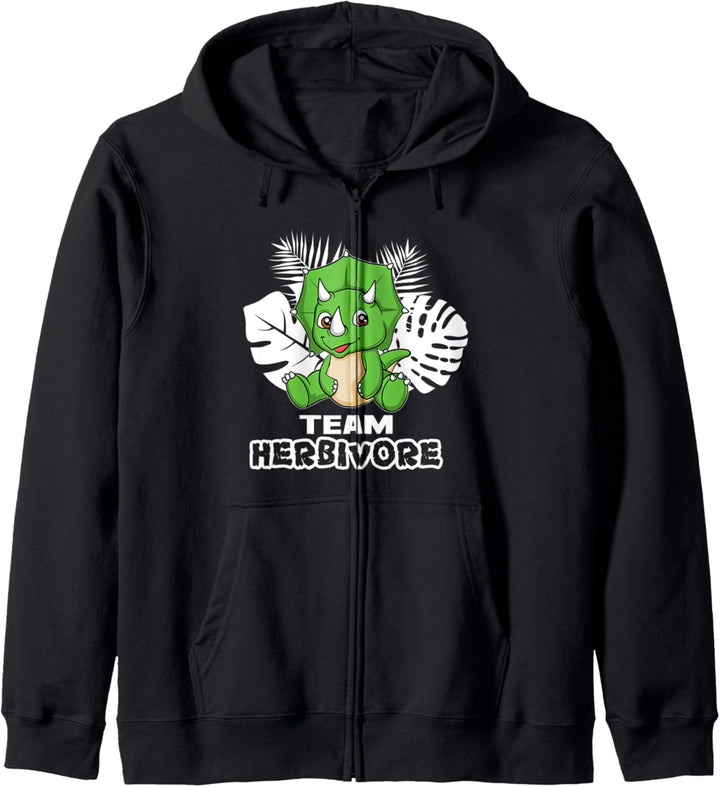 Team Herbivore Dinosaurier Veganer Vegetarier Triceratops Kapuzenjacke