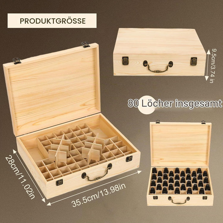RoseFlower 80 Löcher Ätherisches Öl Aufbewahrungsbox Duftöle Display Ständer Behälter, Essential Oil