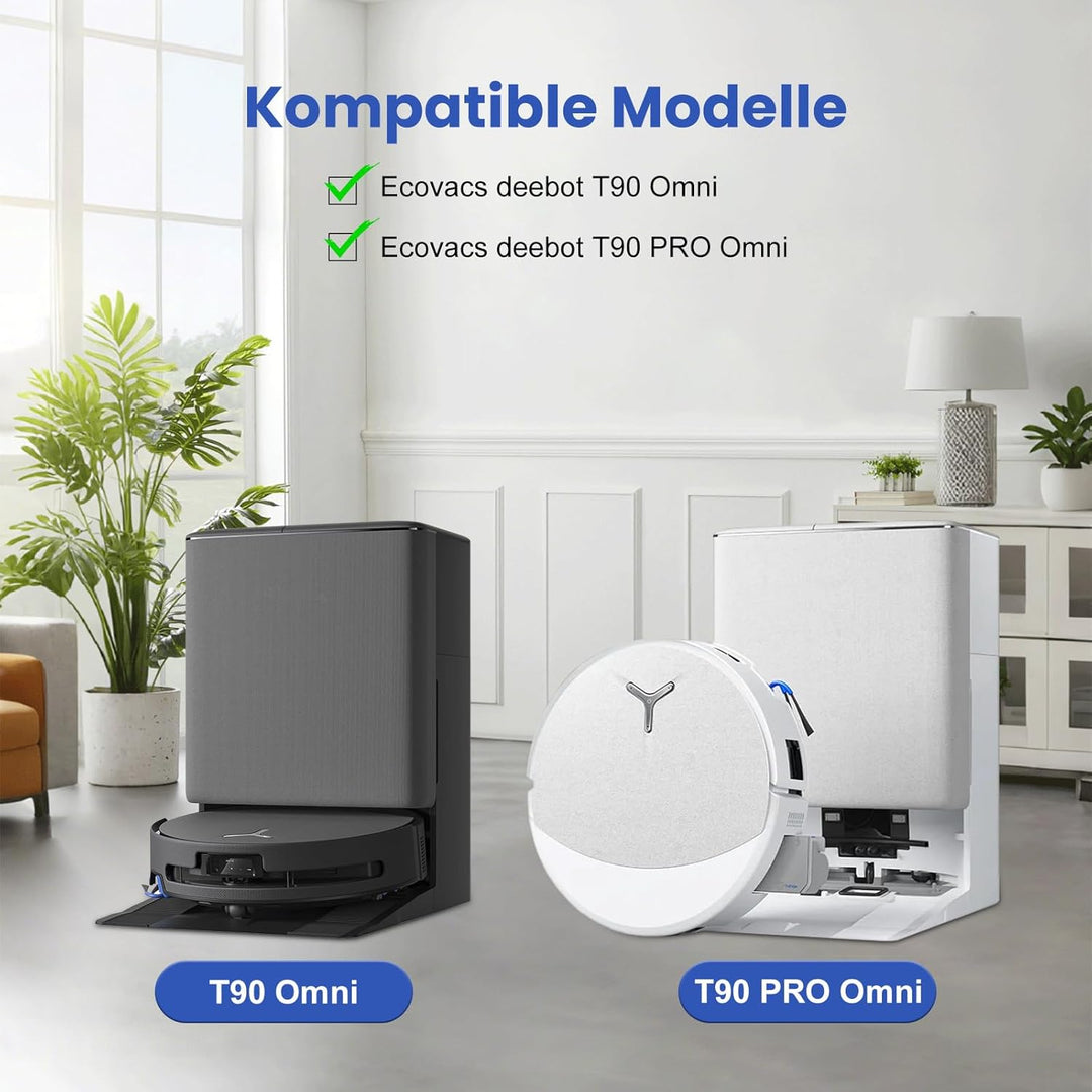 Alloytool 25 Stück Zubehör für ECOVACS DEEBOT T90 Omni/T90 PRO Omni/X12 Pro Omni–Enthält 2 Hauptbürs