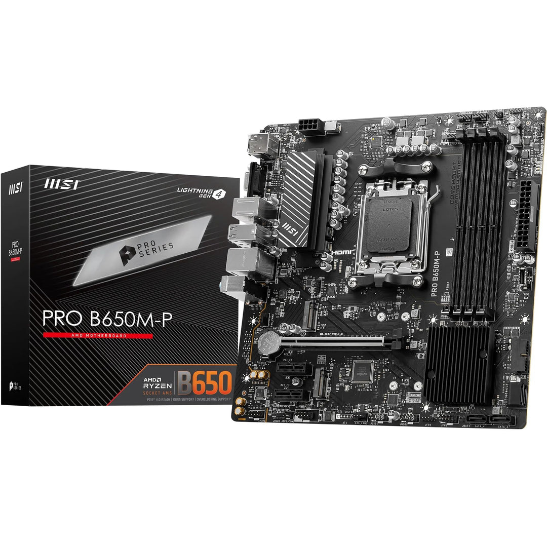 MSI PRO B650M-P Motherboard, Micro-ATX - Unterstützt AMD Ryzen 7000 Series Prozessoren, AM5 - DDR5 M