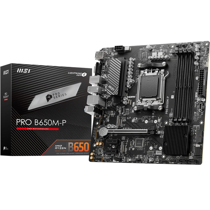 MSI PRO B650M-P Motherboard, Micro-ATX - Unterstützt AMD Ryzen 7000 Series Prozessoren, AM5 - DDR5 M