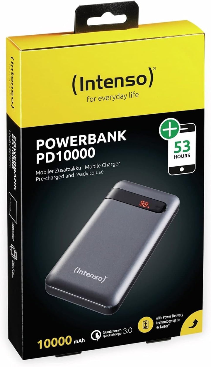 Intenso 7332330 Powerbank PD 10000 - externer Akku mit Power Delivery & Quick Charge 3(10000mAh, gee