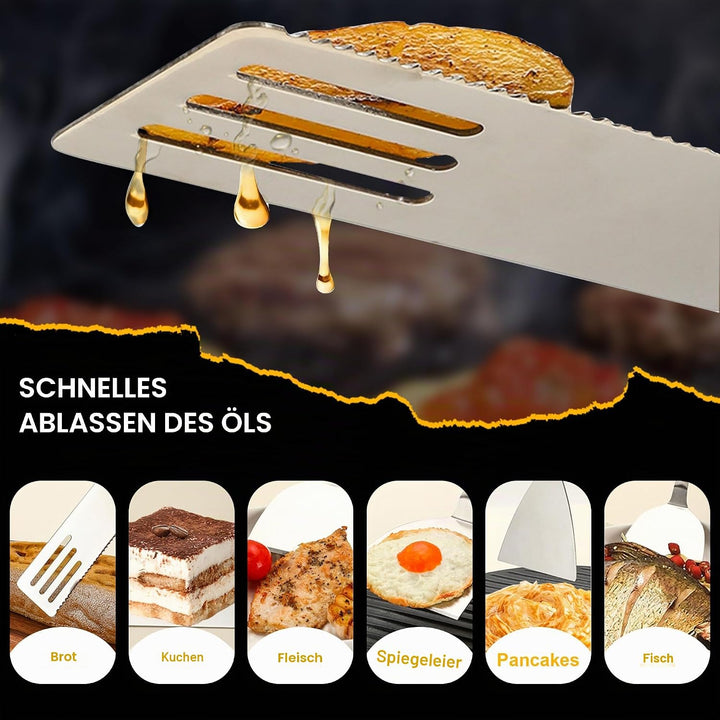 Gimars Grillspachtel Set 4 Stück Plancha Spachtel Plancha Zubehör mit Gross Grillwender Pizza Spacht