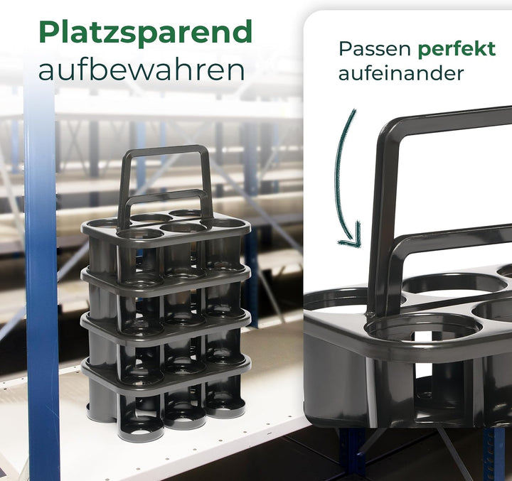 Novaliv 3X Flaschenträger für 18 Flaschen - Stabiler Halt - Getränkekorb Kunststoff, Stapelbar, 32x2
