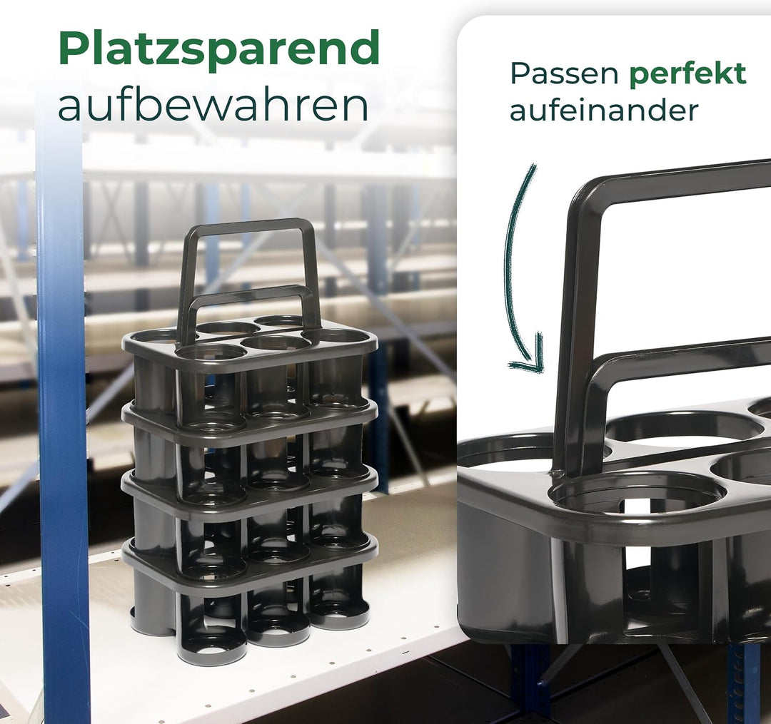 Novaliv 3X Flaschenträger für 18 Flaschen - Stabiler Halt - Getränkekorb Kunststoff, Stapelbar, 32x2