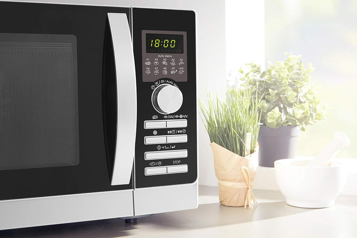 Sharp R843INW 3-in-1 Mikrowelle mit Heissluft, Grill und Konvektion/25 L/800 W/ 1000 W Grill / 2500