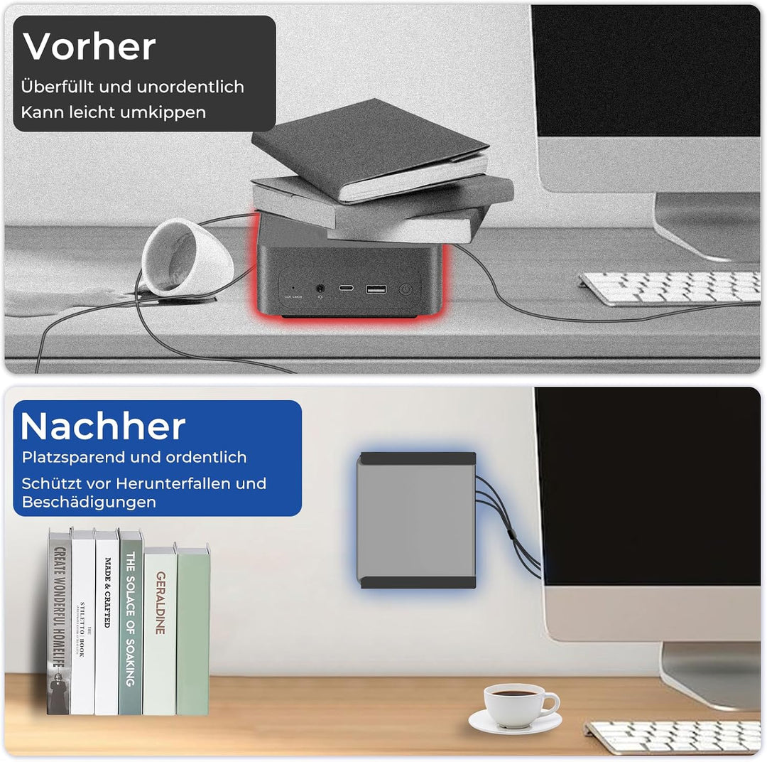 Metall Mini PC Halterung kompatibel mit Beelink SER8, SER6, SER9 | für Beelink SER9 Pro, EQi12, EQR6