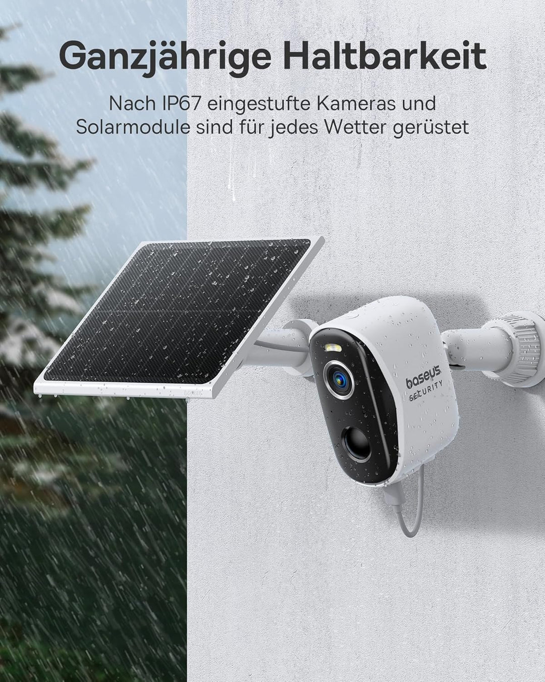 Baseus Security Überwachungskamera Aussen Solar Kabellos 16TB Erweiterbarer Speicher, Ewige Energie,