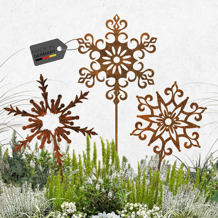 Terma Stahldesign Gartenstecker rost Sterne, Winterdeko, rost Weihnachtsdeko, edelrost deko Weihnach