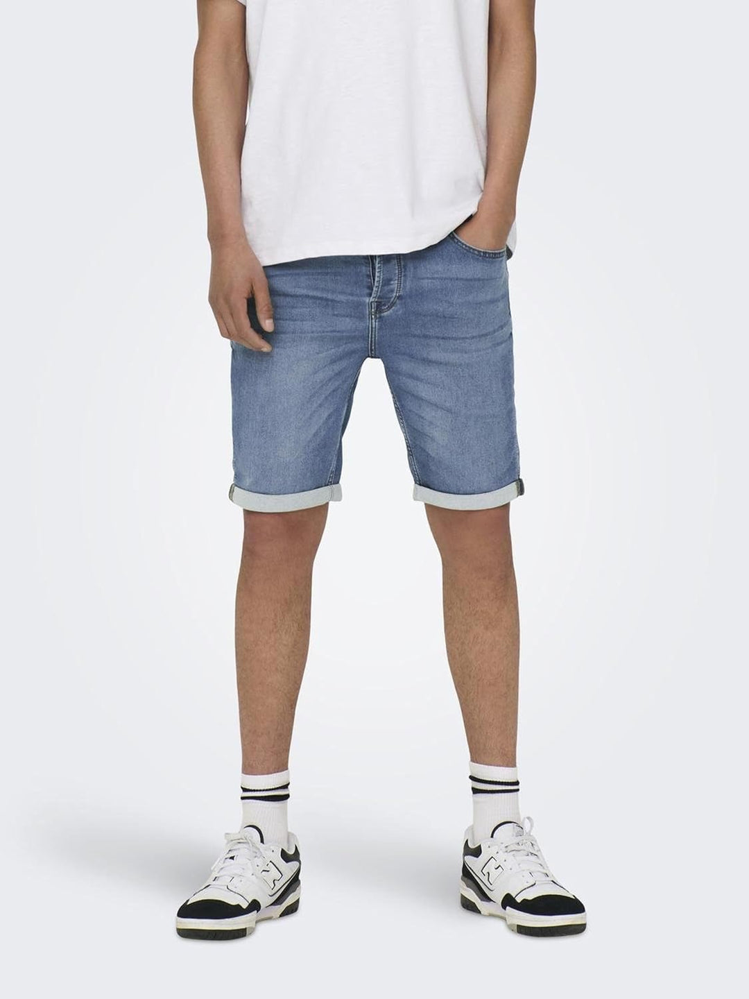 Herren O&S Denim Capri Jeans Shorts 3/4 Bermuda Pants Sommer Hose Kurze Freizeit Trousers ONSPLY XS