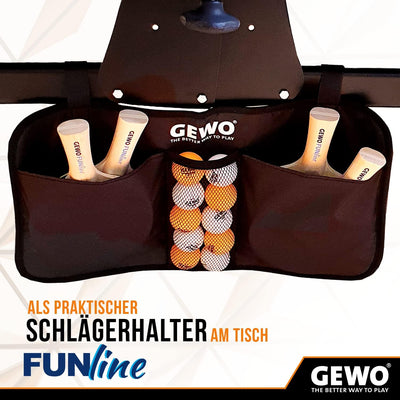 GEWO Fun TIME Tischtennisschläger Set für Hobby und Freizeit mit 10 Tischtennis Bällen und Aufbewahr