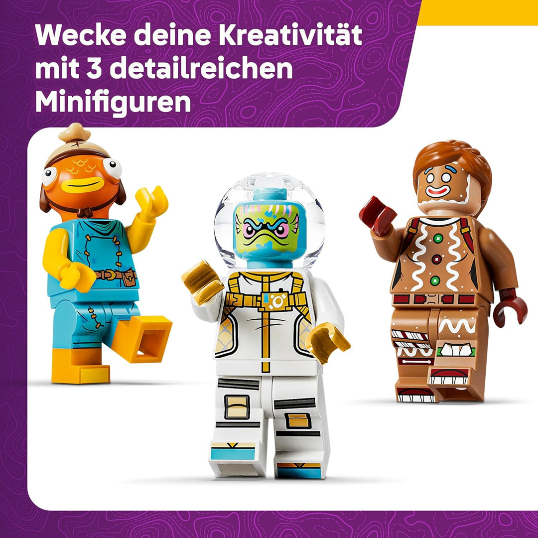 LEGO Fortnite Vorratslieferung - Spielzeug mit Minifiguren Fischstäbchen, Leviathan & Lebkuchenkanon