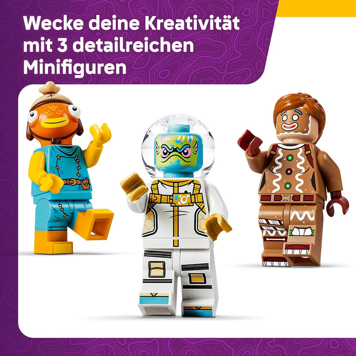 LEGO Fortnite Vorratslieferung - Spielzeug mit Minifiguren Fischstäbchen, Leviathan & Lebkuchenkanon